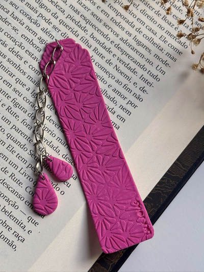 Marca-página Detalhes Literários Rosa
